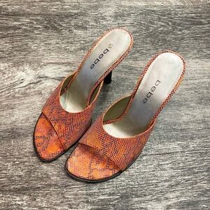 Vintage Bebe orange croc heels